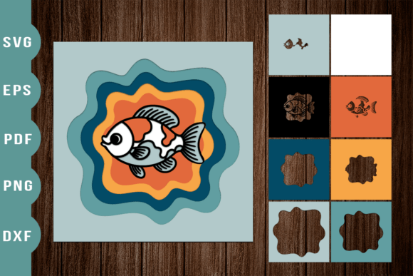 3D Fish Layered Paper Cut: A 3D SVG for Shadow Boxes