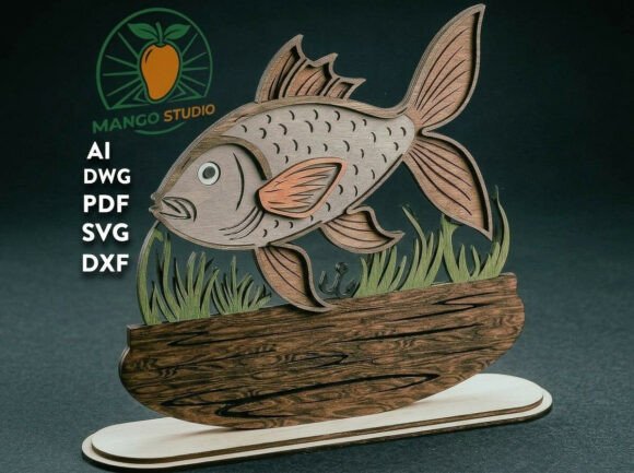 3D Layered Fish Decor: Laser Cutting for Home Decor