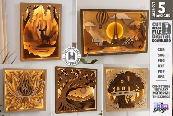 3D Layered Light Boxes: Laser Cutting Wall Decor