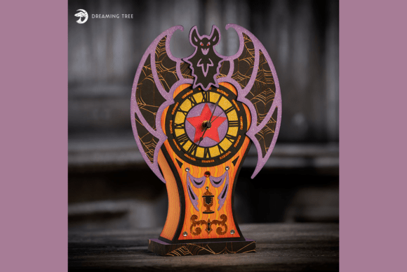 Boo-tiful Bat Clock 3D SVG for Halloween Sales