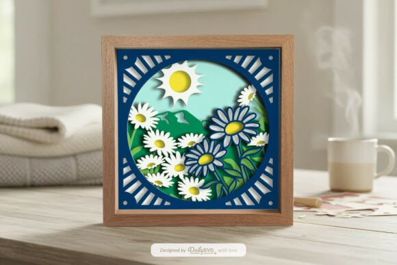 Daisy Meadow 3D SVG for Stunning Shadow Boxes