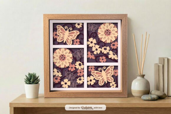 Flowers Butterfly 3D SVG for Shadow Boxes Review