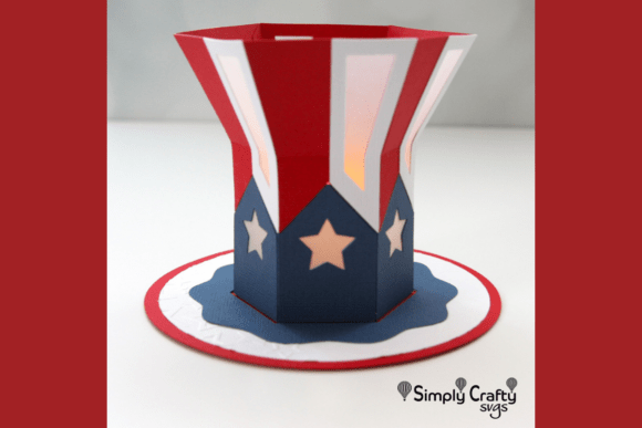 Patriotic Hat Tealight Holder 3D SVG for Independence Day