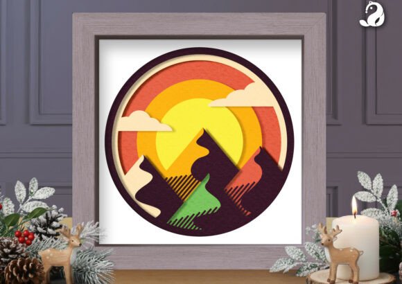 Review: Modern Sunset Peaks 3D Shadowbox SVG
