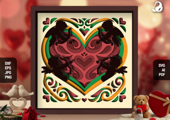 Romantic Key to My Heart 3D SVG for Shadow Boxes
