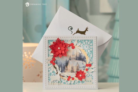 Snowy Serenity Card SVG: Elegant 3D Pop-Up Cards