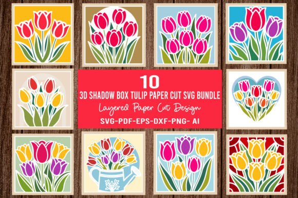 Tulip 3D SVG Bundle for Premium Home Décor Branding