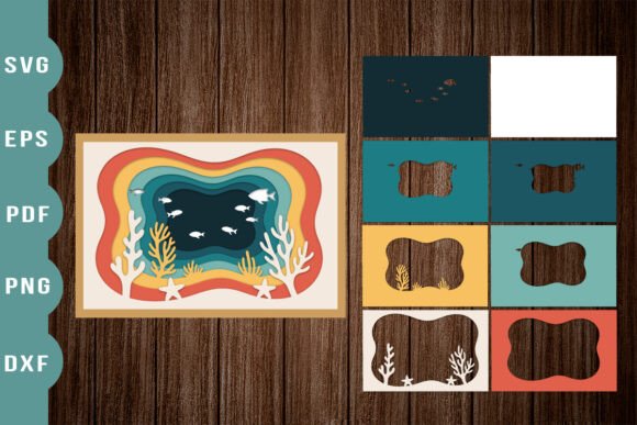 Underwater Fish 3D Paper Cut: A 3D SVG for Shadow Boxes