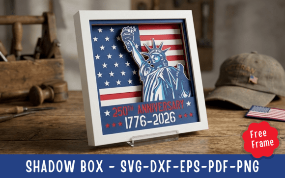 USA 250th Shadow Box: A 3D SVG for Independence Day