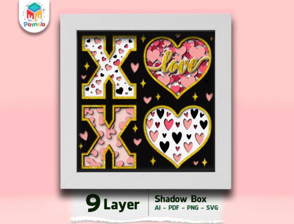 XOXO Love Shadow Box SVG: A 3D Valentine S Day Asset Review